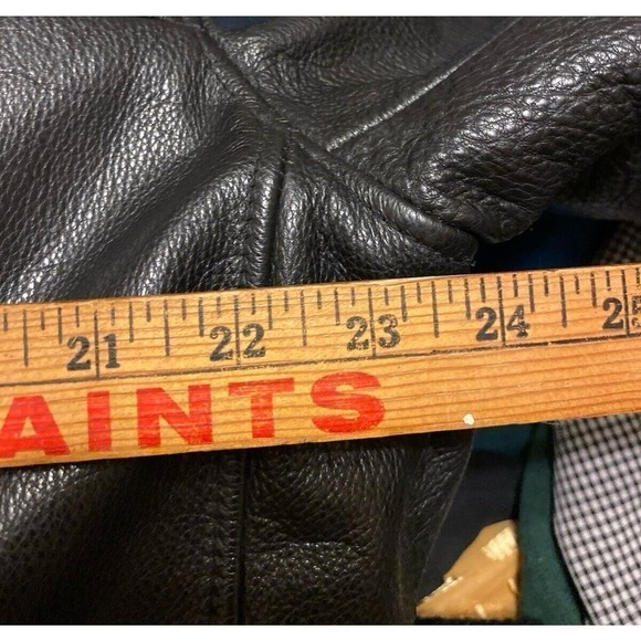 WILSONS LW Thinsulate Insulated 2 Layer HEAVY Leather Full Zip Coat Jacket Large - Picture 9 of 11